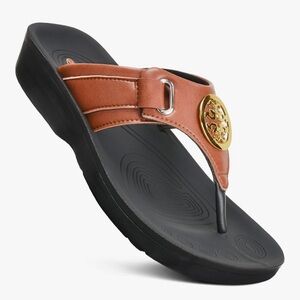 AEROTHOTIC Arch Support Flip Flops for Women with Non Slip Footbed